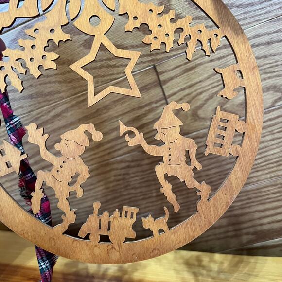 Vintage Debbie Cook 1999 Christmas Elf Star Wooden Laser Cutout 7" Primitive - Picture 7 of 8